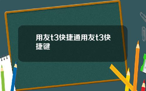 用友t3快捷通用友t3快捷键