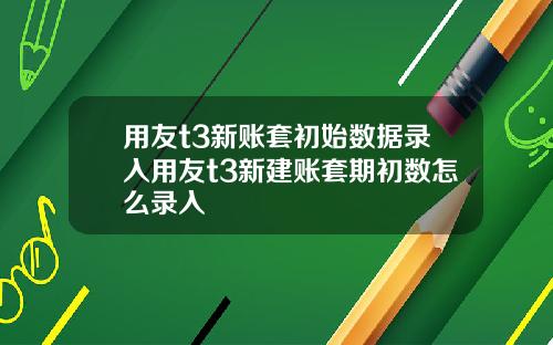 用友t3新账套初始数据录入用友t3新建账套期初数怎么录入