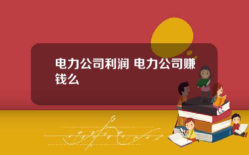 电力公司利润 电力公司赚钱么