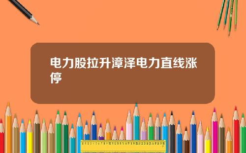 电力股拉升漳泽电力直线涨停
