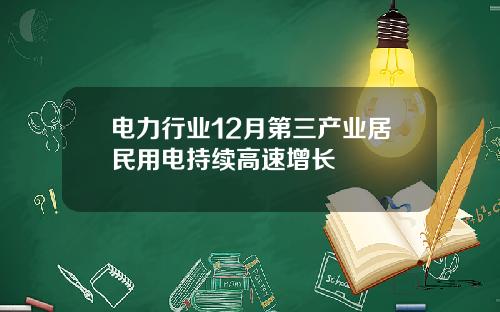 电力行业12月第三产业居民用电持续高速增长