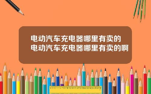 电动汽车充电器哪里有卖的电动汽车充电器哪里有卖的啊