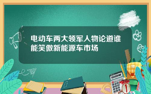 电动车两大领军人物论道谁能笑傲新能源车市场
