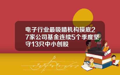电子行业最吸睛机构摸底27家公司基金连续5个季度坚守13只中小创股