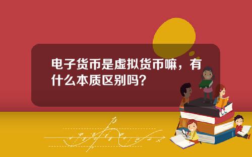电子货币是虚拟货币嘛，有什么本质区别吗？