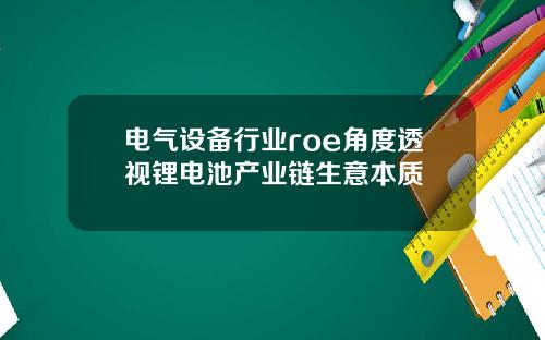 电气设备行业roe角度透视锂电池产业链生意本质