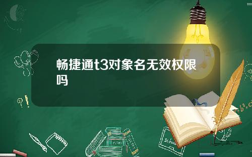 畅捷通t3对象名无效权限吗