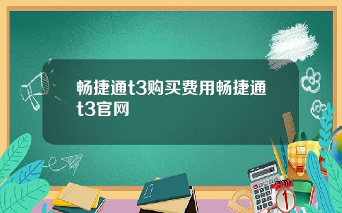 畅捷通t3购买费用畅捷通t3官网