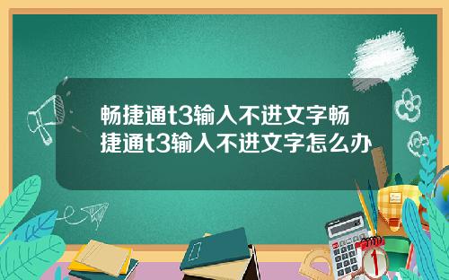 畅捷通t3输入不进文字畅捷通t3输入不进文字怎么办