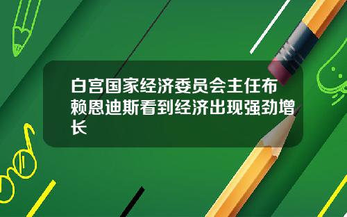 白宫国家经济委员会主任布赖恩迪斯看到经济出现强劲增长