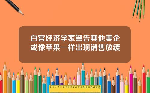 白宫经济学家警告其他美企或像苹果一样出现销售放缓