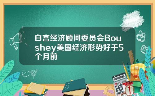 白宫经济顾问委员会Boushey美国经济形势好于5个月前