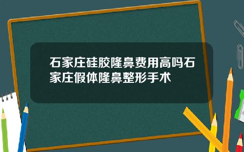 石家庄硅胶隆鼻费用高吗石家庄假体隆鼻整形手术