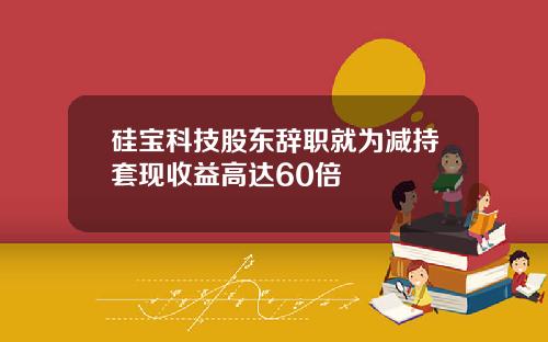 硅宝科技股东辞职就为减持套现收益高达60倍