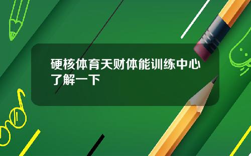 硬核体育天财体能训练中心了解一下