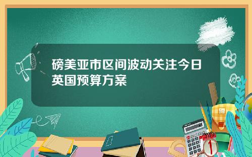 磅美亚市区间波动关注今日英国预算方案