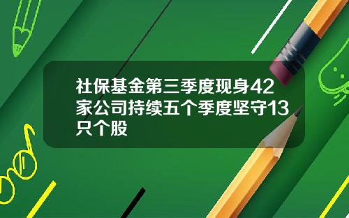 社保基金第三季度现身42家公司持续五个季度坚守13只个股