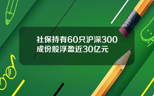 社保持有60只沪深300成份股浮盈近30亿元
