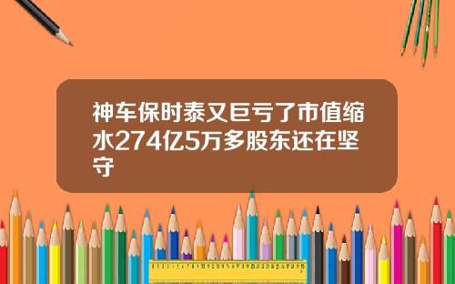 神车保时泰又巨亏了市值缩水274亿5万多股东还在坚守