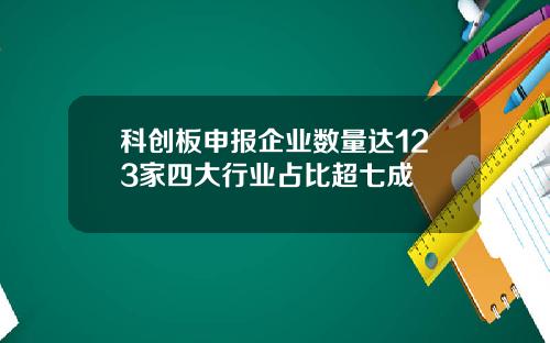 科创板申报企业数量达123家四大行业占比超七成
