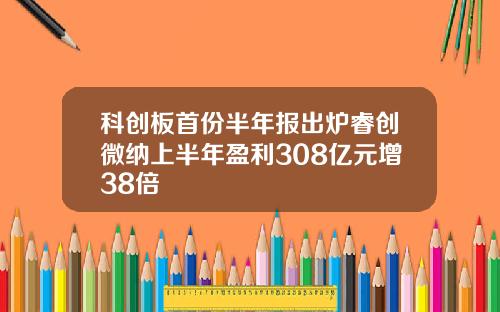 科创板首份半年报出炉睿创微纳上半年盈利308亿元增38倍