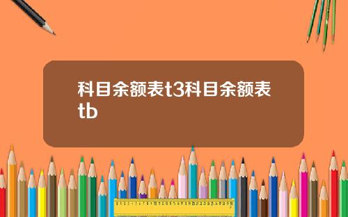 科目余额表t3科目余额表tb