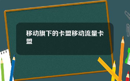 移动旗下的卡盟移动流量卡盟