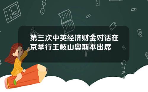 第三次中英经济财金对话在京举行王岐山奥斯本出席
