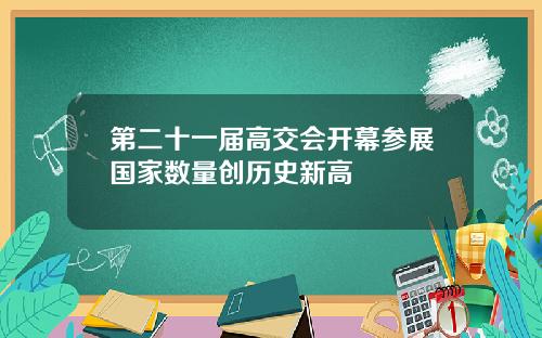 第二十一届高交会开幕参展国家数量创历史新高