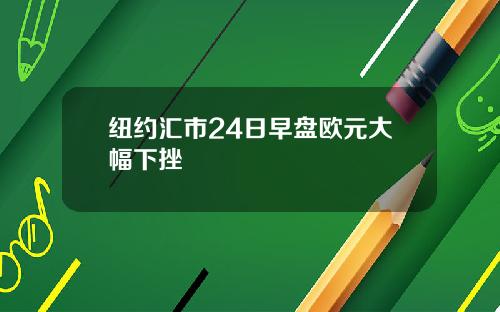 纽约汇市24日早盘欧元大幅下挫