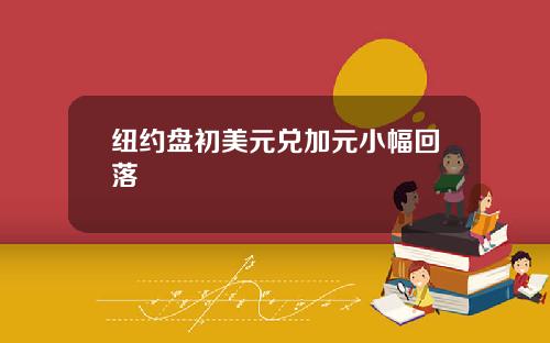 纽约盘初美元兑加元小幅回落