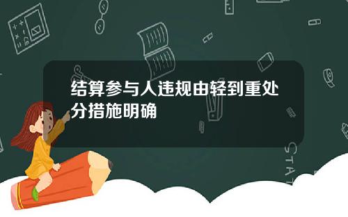 结算参与人违规由轻到重处分措施明确