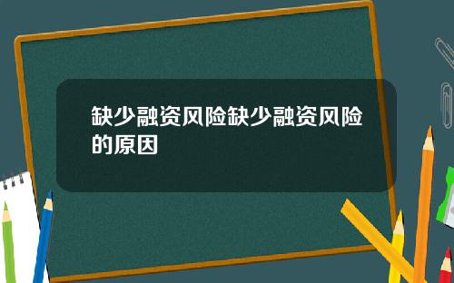 缺少融资风险缺少融资风险的原因