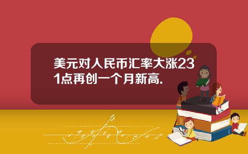 美元对人民币汇率大涨231点再创一个月新高.