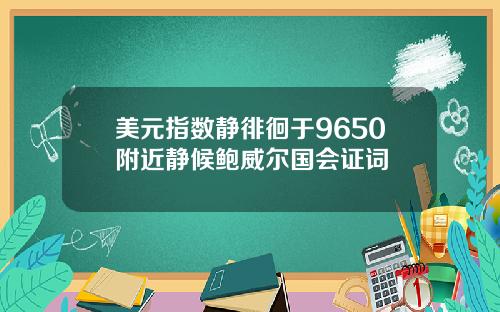美元指数静徘徊于9650附近静候鲍威尔国会证词