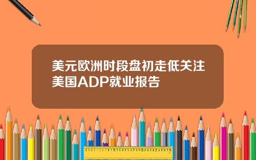 美元欧洲时段盘初走低关注美国ADP就业报告