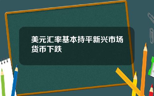 美元汇率基本持平新兴市场货币下跌