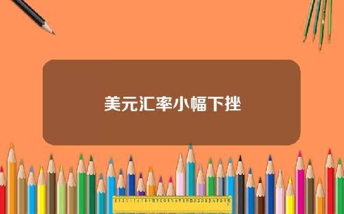 美元汇率小幅下挫