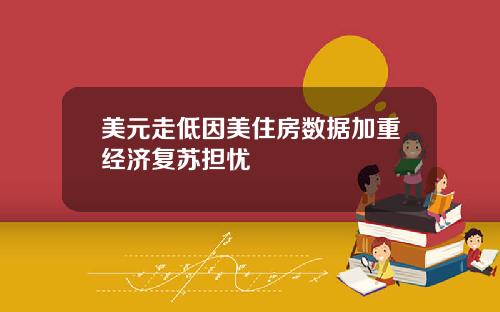 美元走低因美住房数据加重经济复苏担忧