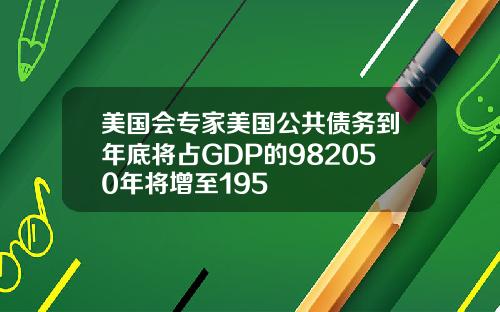 美国会专家美国公共债务到年底将占GDP的982050年将增至195