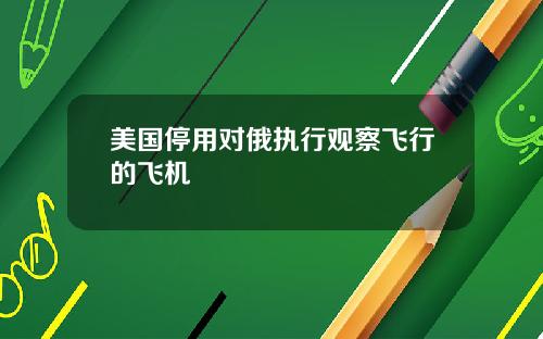 美国停用对俄执行观察飞行的飞机