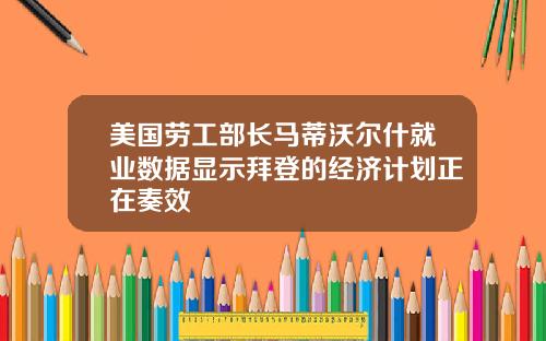 美国劳工部长马蒂沃尔什就业数据显示拜登的经济计划正在奏效