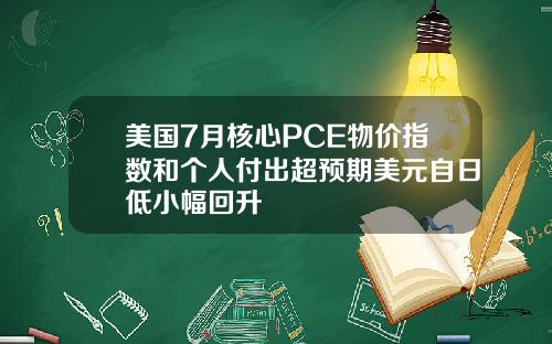 美国7月核心PCE物价指数和个人付出超预期美元自日低小幅回升