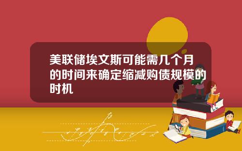 美联储埃文斯可能需几个月的时间来确定缩减购债规模的时机