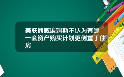 美联储威廉姆斯不认为有哪一套资产购买计划更侧重于住房