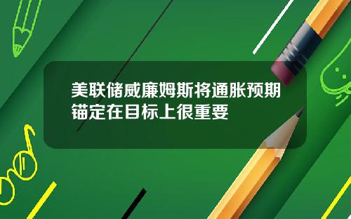 美联储威廉姆斯将通胀预期锚定在目标上很重要