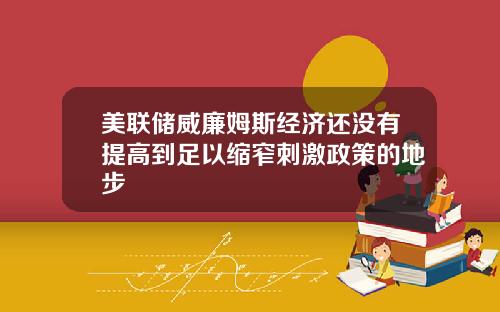美联储威廉姆斯经济还没有提高到足以缩窄刺激政策的地步