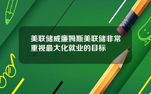 美联储威廉姆斯美联储非常重视最大化就业的目标