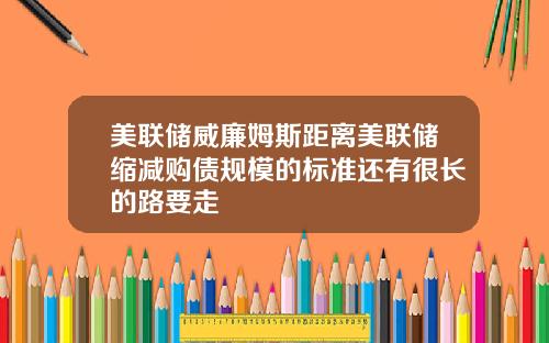 美联储威廉姆斯距离美联储缩减购债规模的标准还有很长的路要走