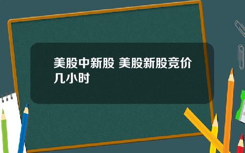 美股中新股 美股新股竞价几小时